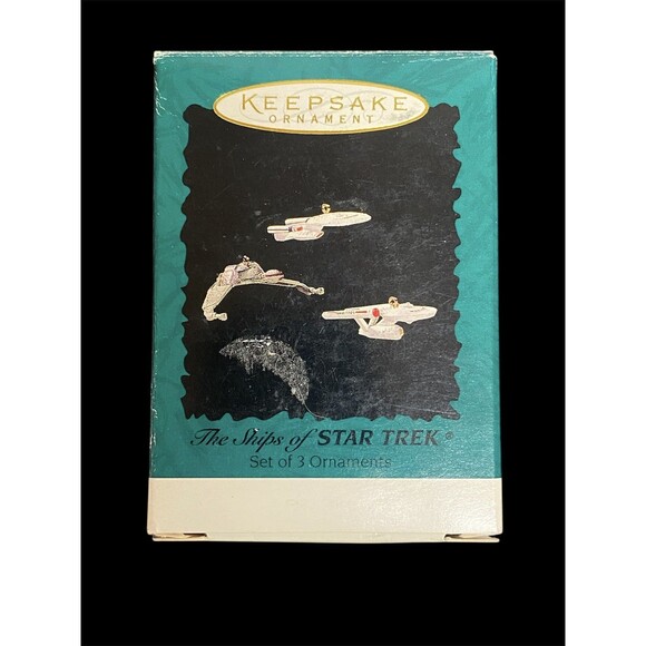 HALLMARK KEEPSAKE 1995 THE SHIPS OF STAR TREK MINIATURE CHRISTMAS ORNAMENTS - Picture 1 of 2